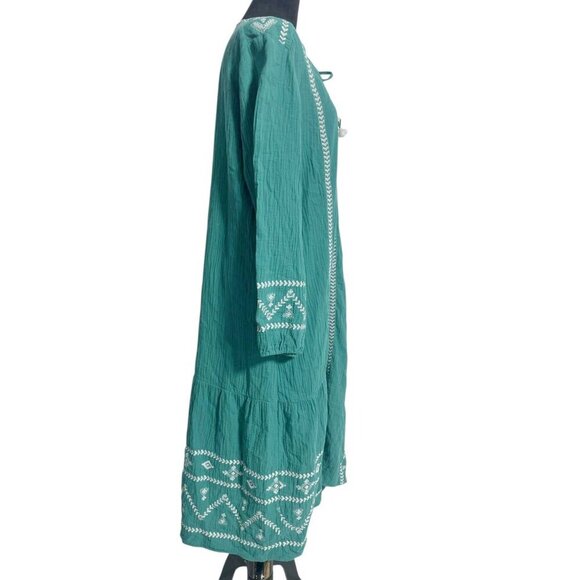 Soft Surroundings Size XL Jolie Embroidered Dress Long Sleeve Boho Midi - Picture 5 of 9